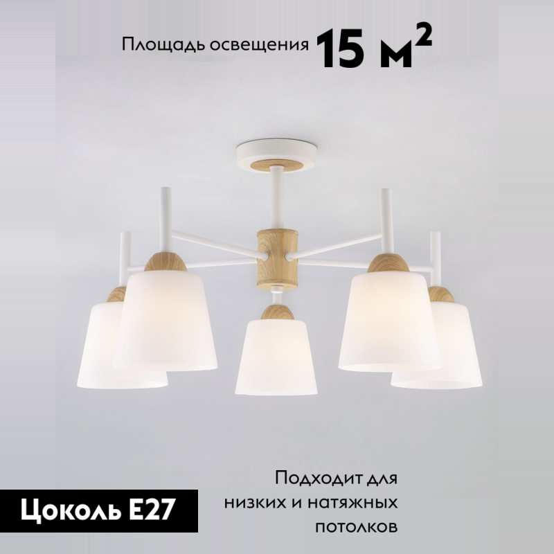Потолочная люстра Eurosvet Fresco 70085/5 белый в Санкт-Петербурге