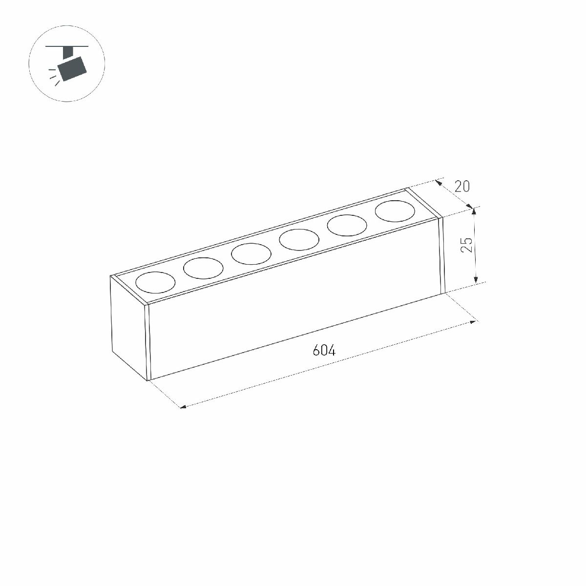 Трековый магнитный светильник Arlight MAG-DOTS-25-L600-18W Warm3000 (BK, 30 deg, 24V, DALI) 046327 в Санкт-Петербурге