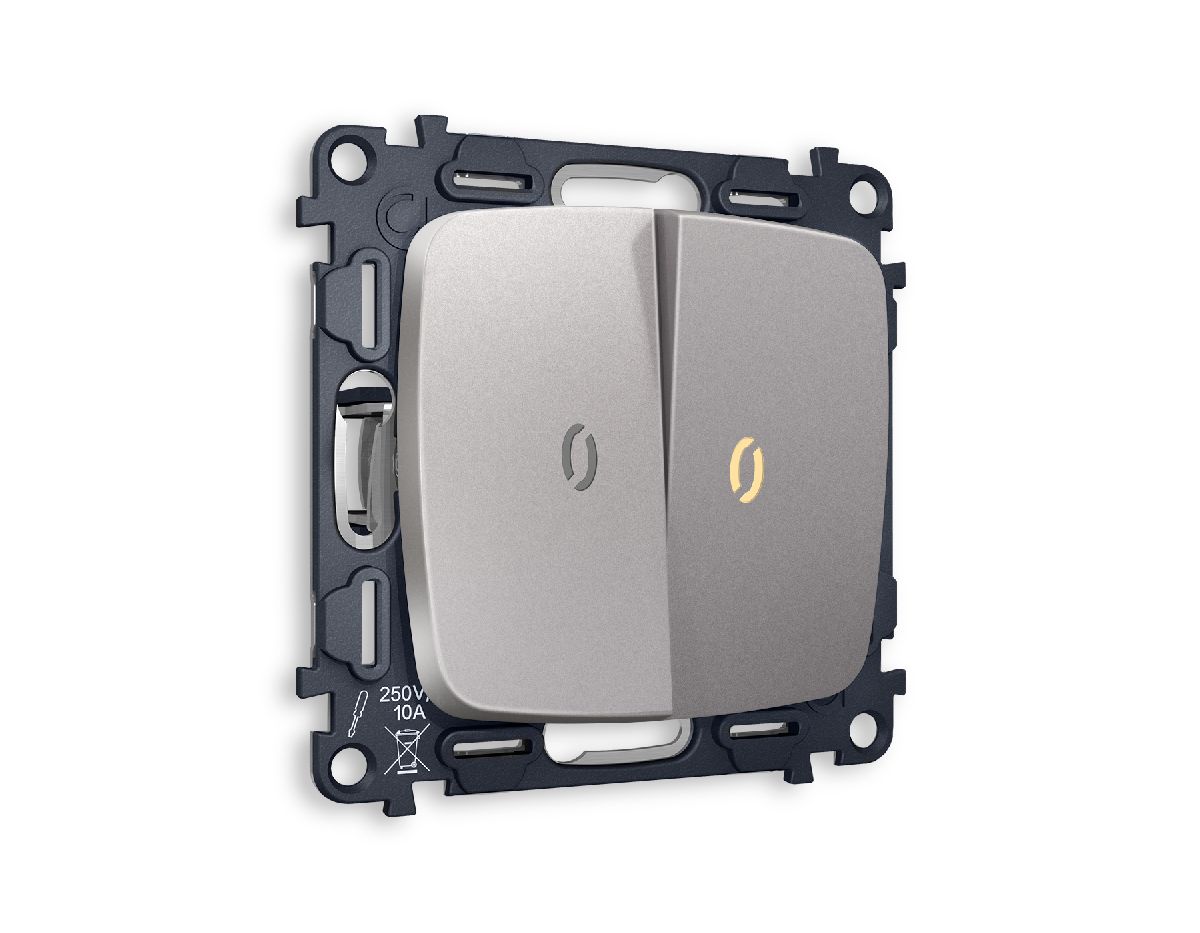 Комплект механизма 2-кл выключателя с подсветкой Ambrella Volt Omega MO504010 в Санкт-Петербурге