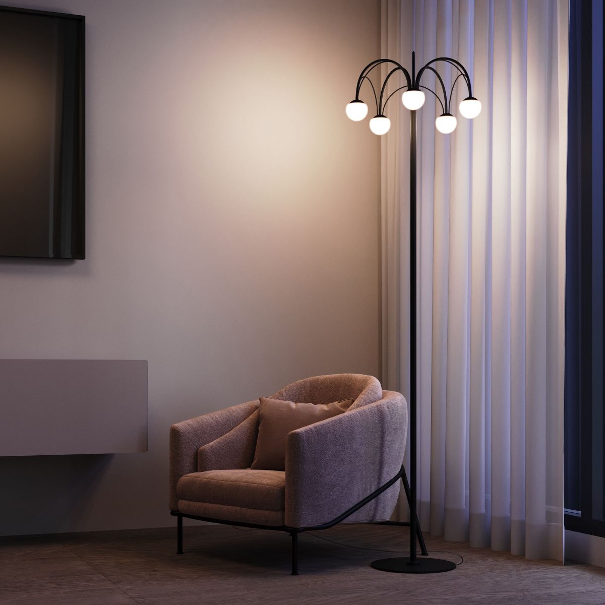 Торшер Eurosvet Ragno 90194 черный a070272 в Санкт-Петербурге