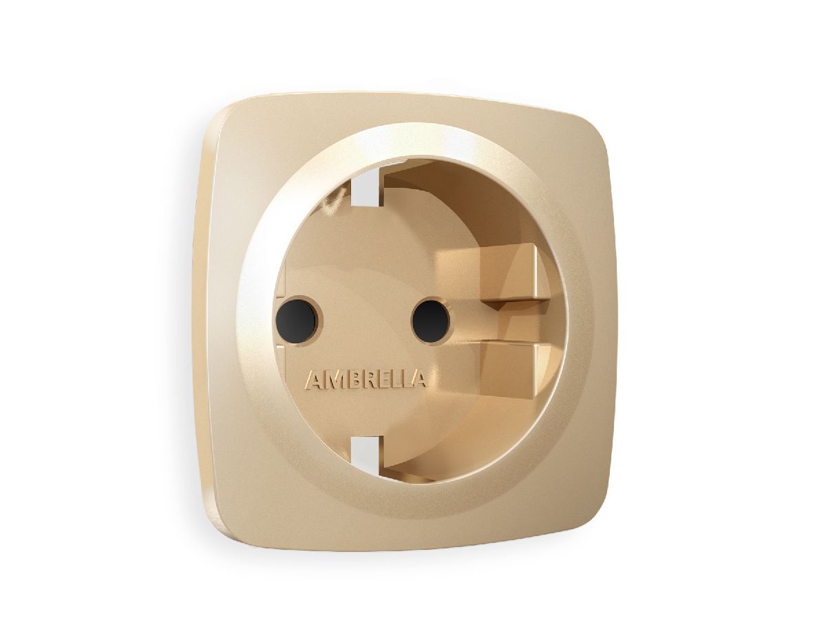 Лицевая панель для розетки с/з со шторками Ambrella Volt Omega OP6070 в Санкт-Петербурге