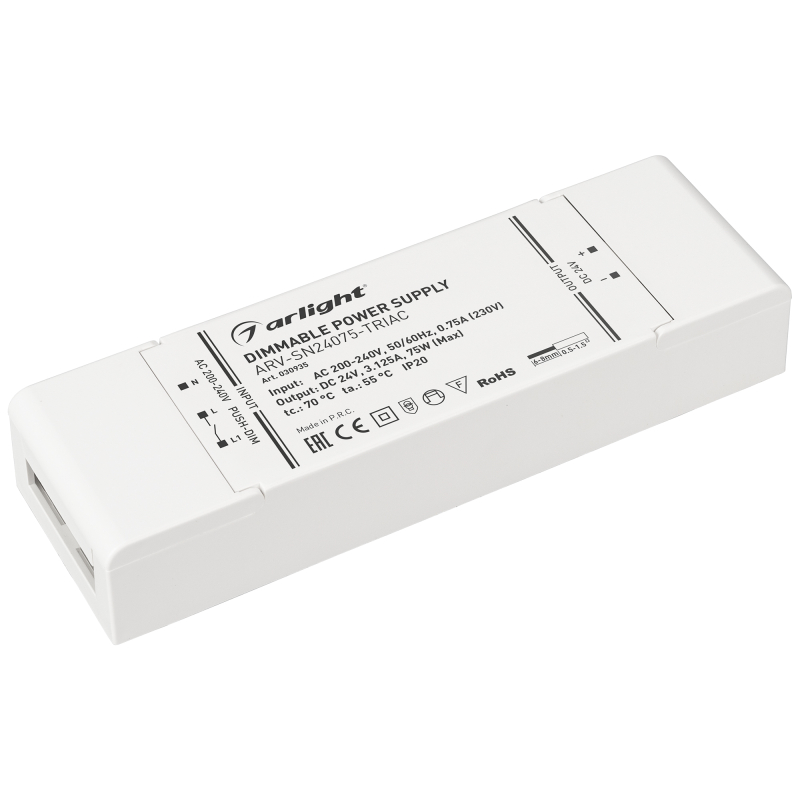 Блок питания Arlight ARV-SN24075-Triac (24V, 3.125A, 75W) 030935 в Санкт-Петербурге