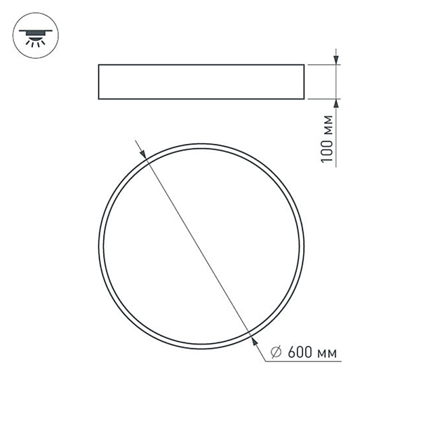 Потолочный светильник Arlight SP-Tor-Pill-R600-50W Day4000 022130(2) в Санкт-Петербурге