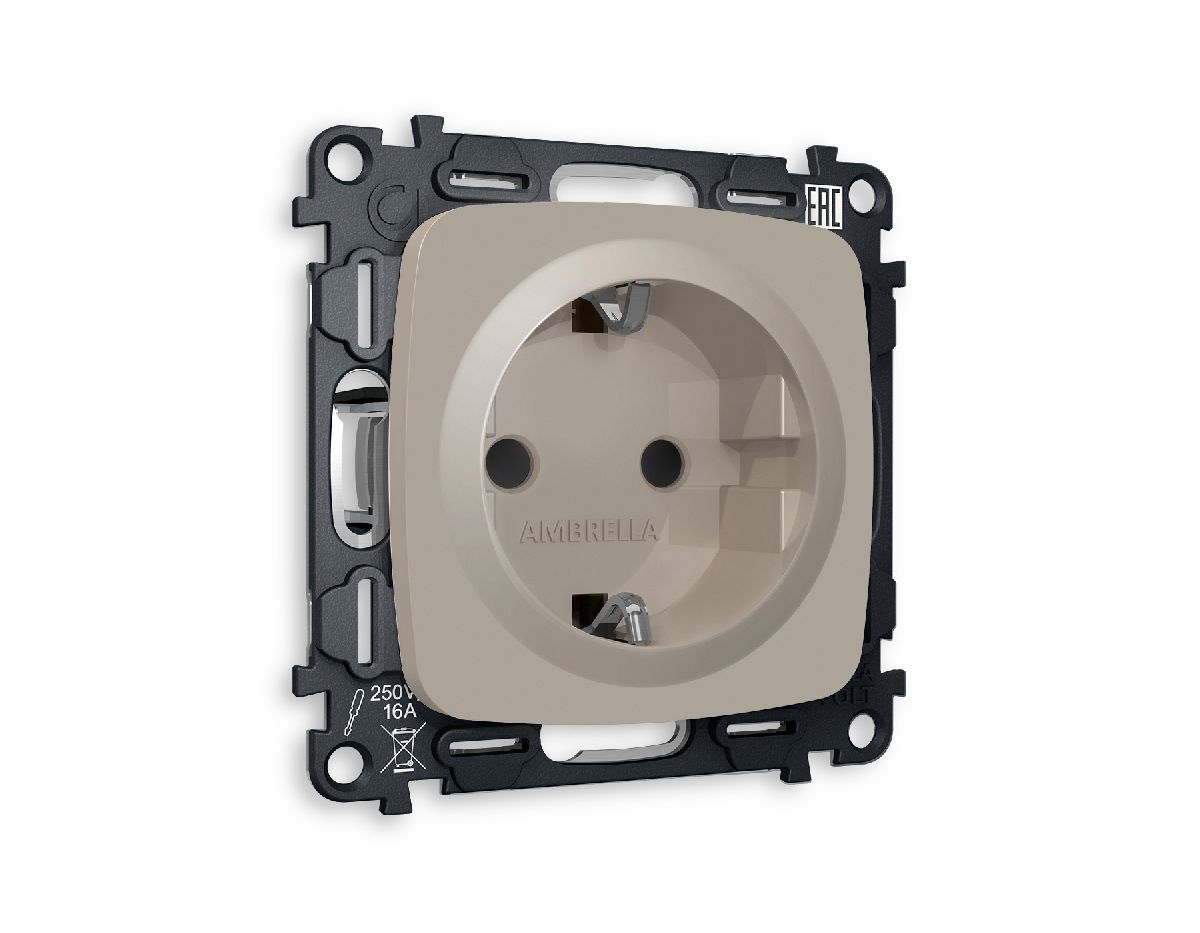 Комплект механизма розетки с/з со шторками Ambrella Volt Omega MO367010 в Санкт-Петербурге