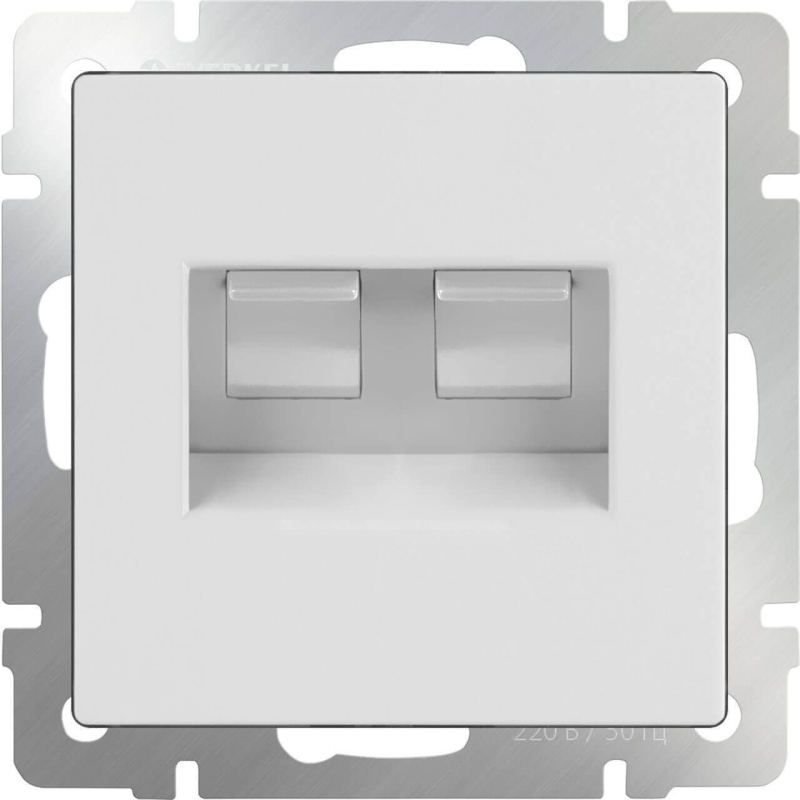 Розетка Werkel двойная Ethernet RJ-45 белая WL01-RJ45+RJ45 4690389073526 в Санкт-Петербурге