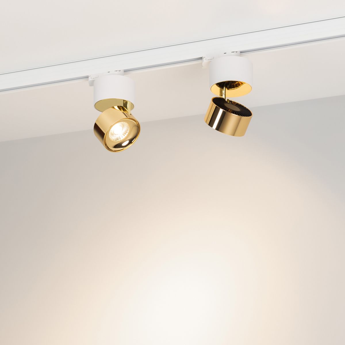 Трековый трехфазный светильник Arlight SP-PLURIO-TRACK-4TR-R77-9W Day4000 (WH-BRS, 36 deg, 230V) (IP20 Металл) 038100 в Санкт-Петербурге