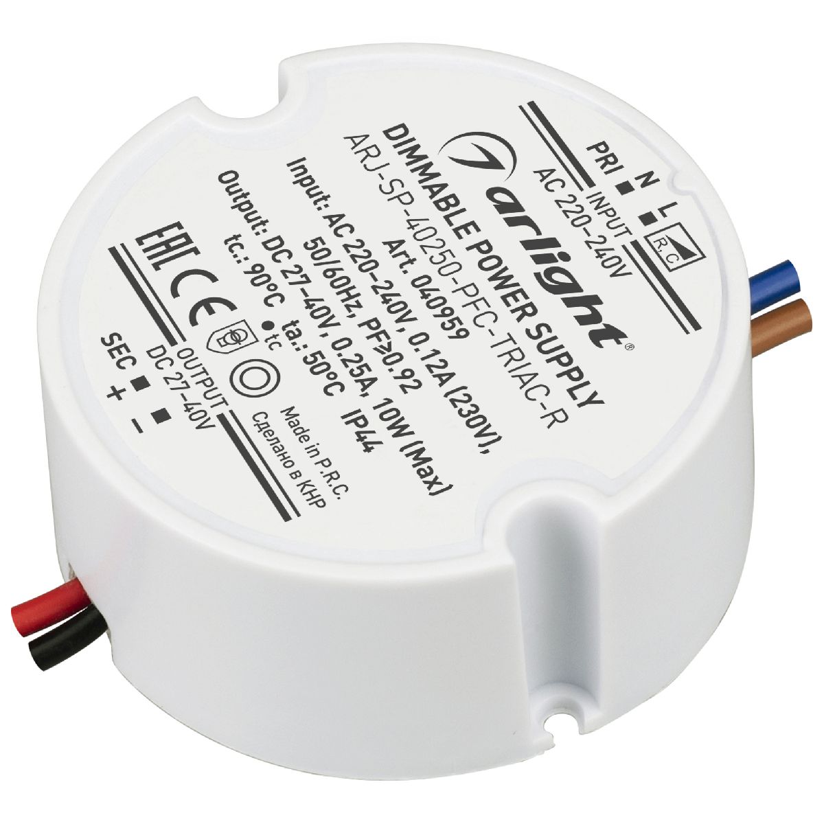 Блок питания Arlight ARJ-SP-40250-PFC-TRIAC-R (10W, 27-40V, 250mA) 040959 в Санкт-Петербурге