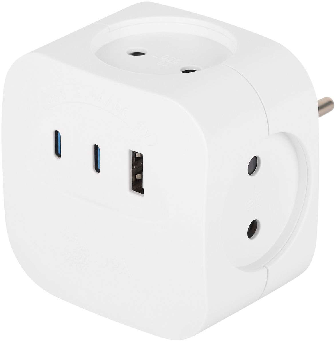 Разветвитель электрический ЭРА SP-4-3USBAC-W на 4 розетки + 3 USB A+C со шторками 10А белый Б0069083 в #REGION_NAME_DECLINE_PP#