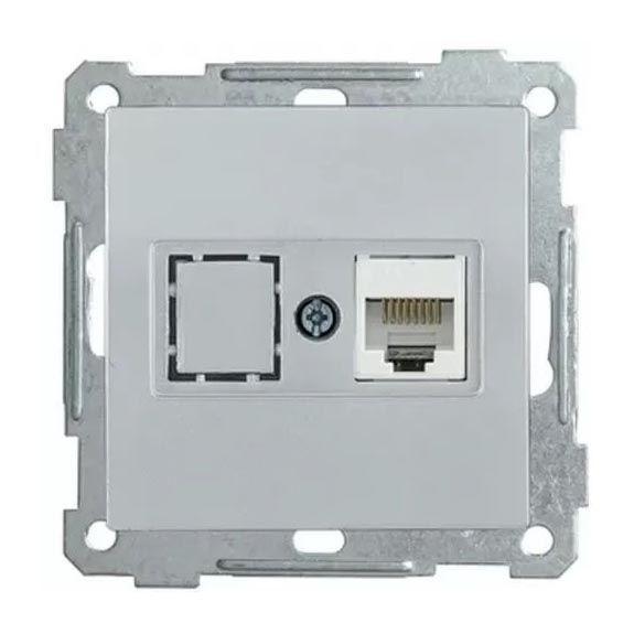 Розетка телефонная Rj45 Cat3 Mono Electric Despina-Larissa серебро 500-002125-124 в Санкт-Петербурге