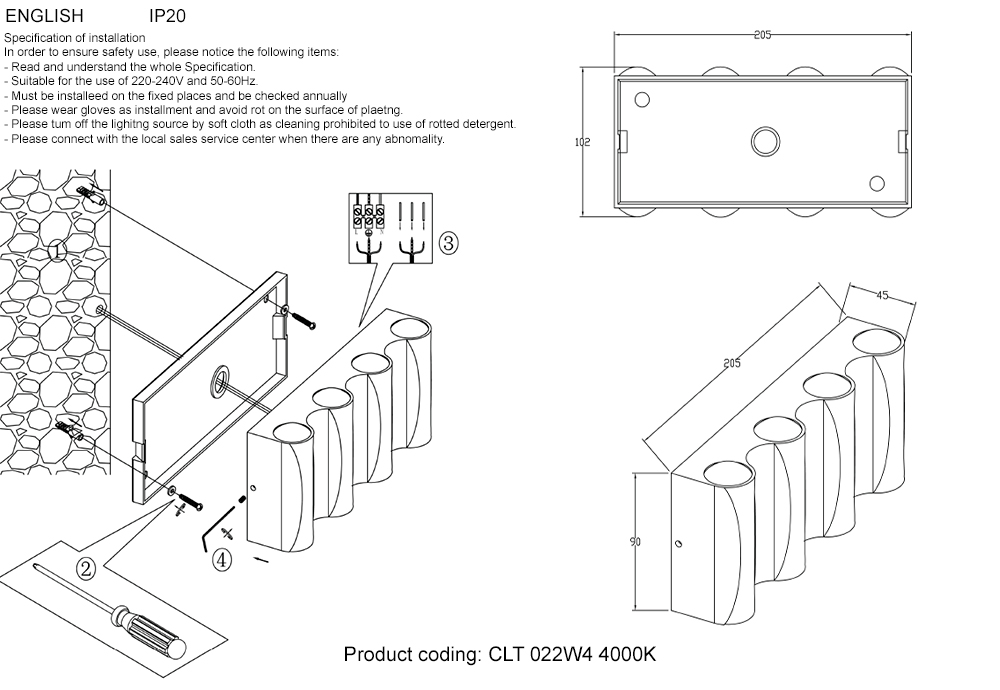 Уличный настенный светильник Crystal Lux CLT 022W4 BL-GO 4000K в Санкт-Петербурге