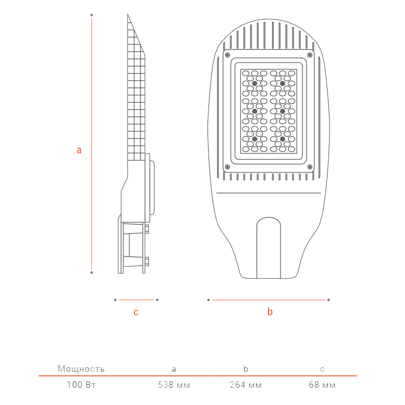 Консольный светильник Wolta ДКУ04-100-102-4К ШБ140х60 в Санкт-Петербурге