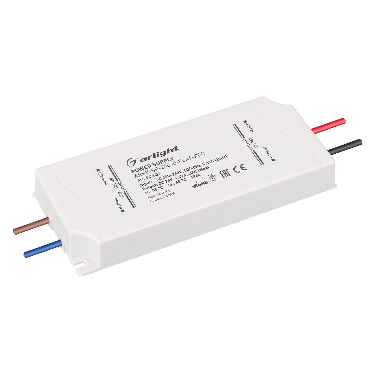 Блок питания Arlight ARPV-SP-24040-FLAT-PFC (24V, 1.67A, 40W) 047531 в Санкт-Петербурге