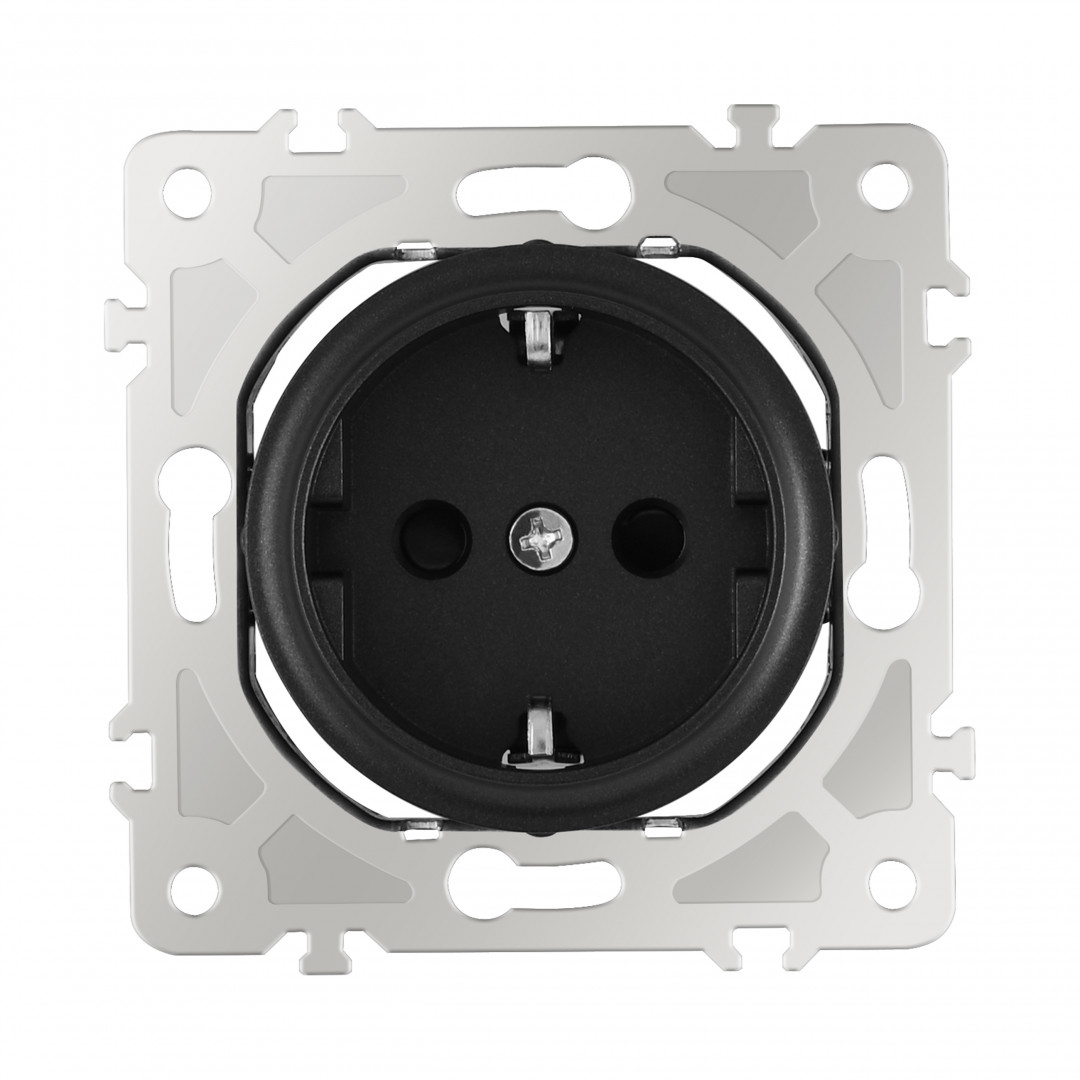 Розетка с заземлением и шторками Arte Milano 202.40-1.black в #REGION_NAME_DECLINE_PP#