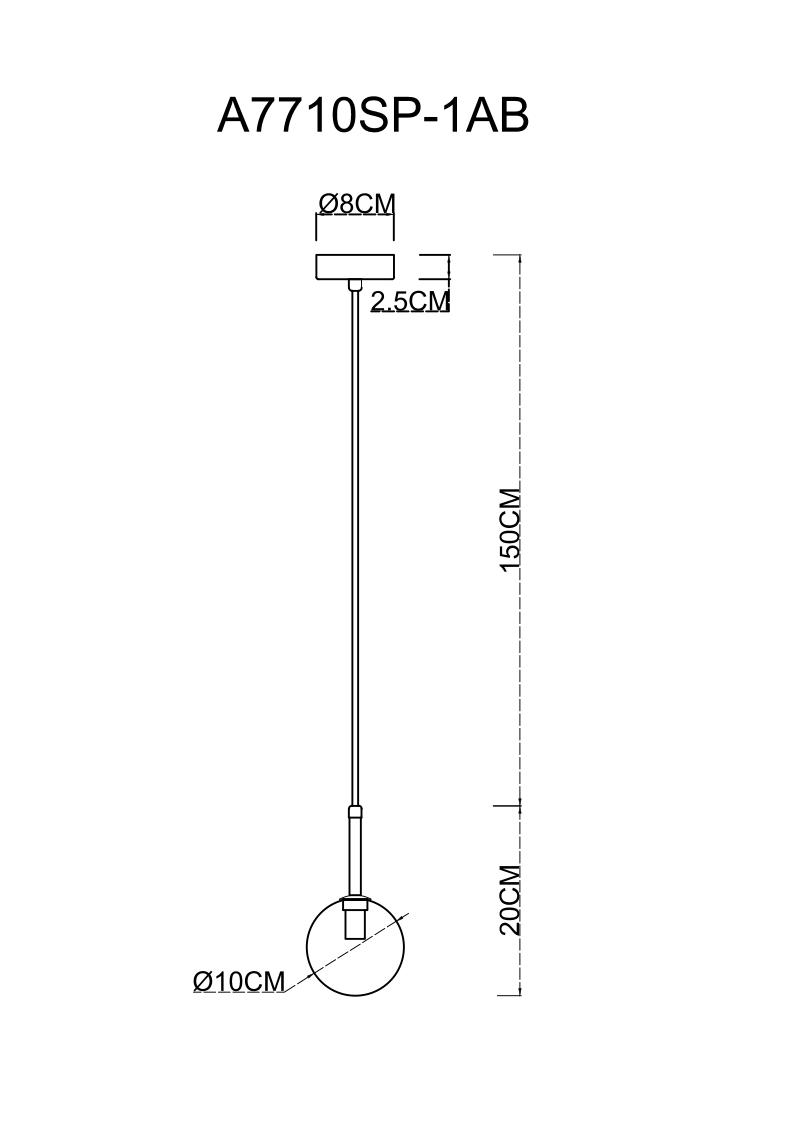 Подвесной светильник Arte Lamp Cameron A7710SP-1AB в Санкт-Петербурге