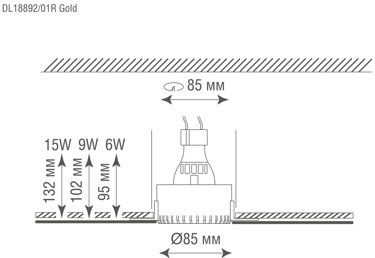 Встраиваемый светильник Donolux Click-click DL18892/01R Gold в Санкт-Петербурге