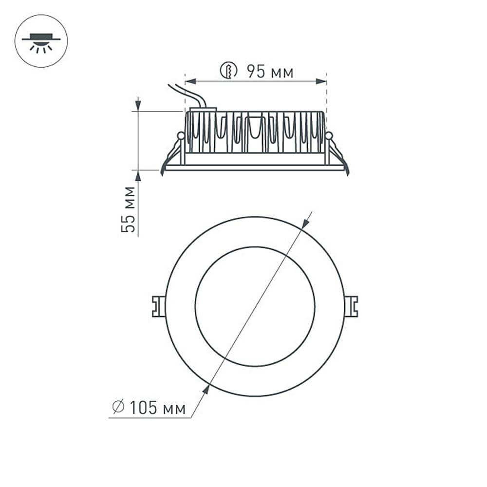 Встраиваемый светодиодный светильник Arlight LTD-105WH-Frost-9W Warm White 021067 в Санкт-Петербурге