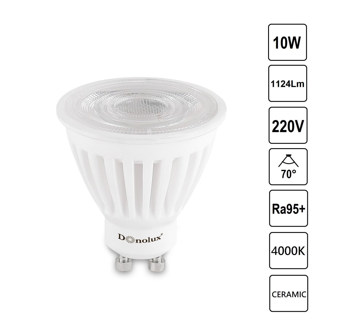 Светодиодная лампа Donolux GU10 10W 4000K DL18275N10GU10 70 в Санкт-Петербурге