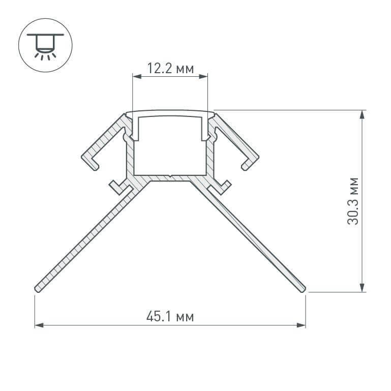 Профиль Arlight ARH-DECORE-S12-EXT-2000 ANOD внешний 023889 в Санкт-Петербурге