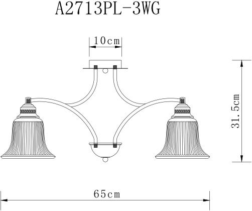 Потолочная люстра Arte Lamp Emma A2713PL-3WG в Санкт-Петербурге