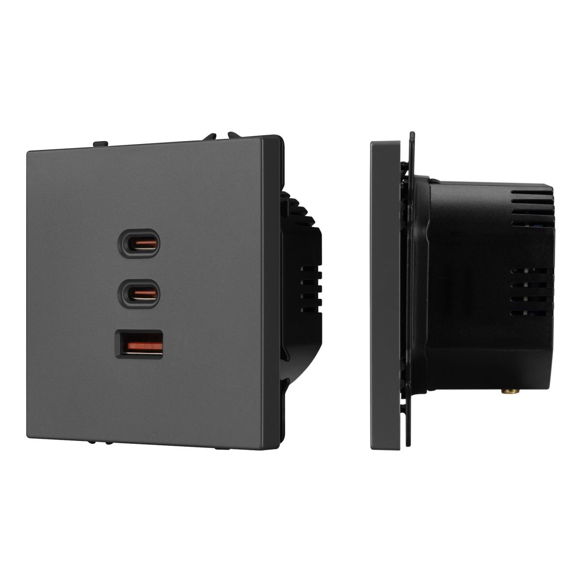 USB Розетка тип А+С+С софт-тач серый базальт Arlight SCT-MUACC-SFPL-FC-GR (65W, QC3) 061837(1) в Санкт-Петербурге
