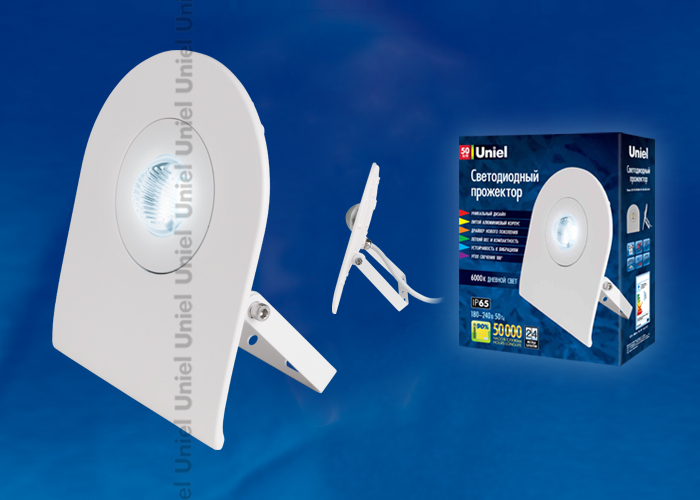 Прожектор Uniel ULF-F10-50W/DW IP65 180-240В WHITE картон UL-00000389 в #REGION_NAME_DECLINE_PP#
