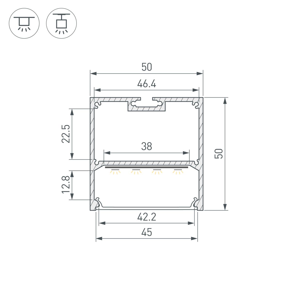 Профиль Arlight SL-LINE-5050-2000 ANOD (BY) (Алюминий) 059807 в Санкт-Петербурге