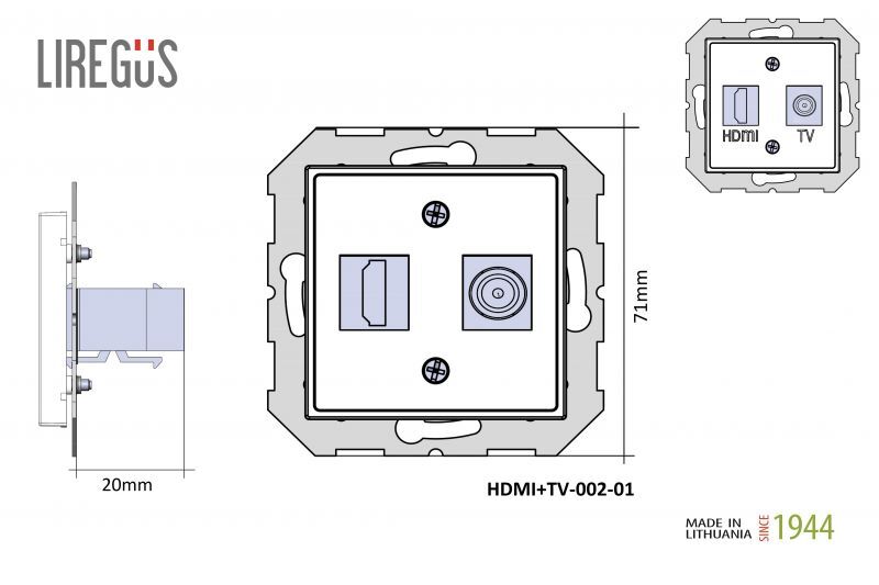 Розетка HDMI и TV Liregus Epsilon 28-1132 в #REGION_NAME_DECLINE_PP#