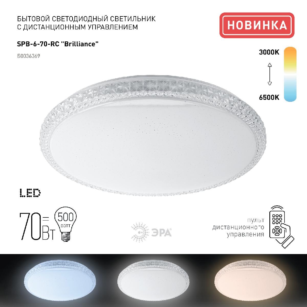 Потолочный светильник Эра SPB-6 Brilliance R 70 Б0036369 в #REGION_NAME_DECLINE_PP#