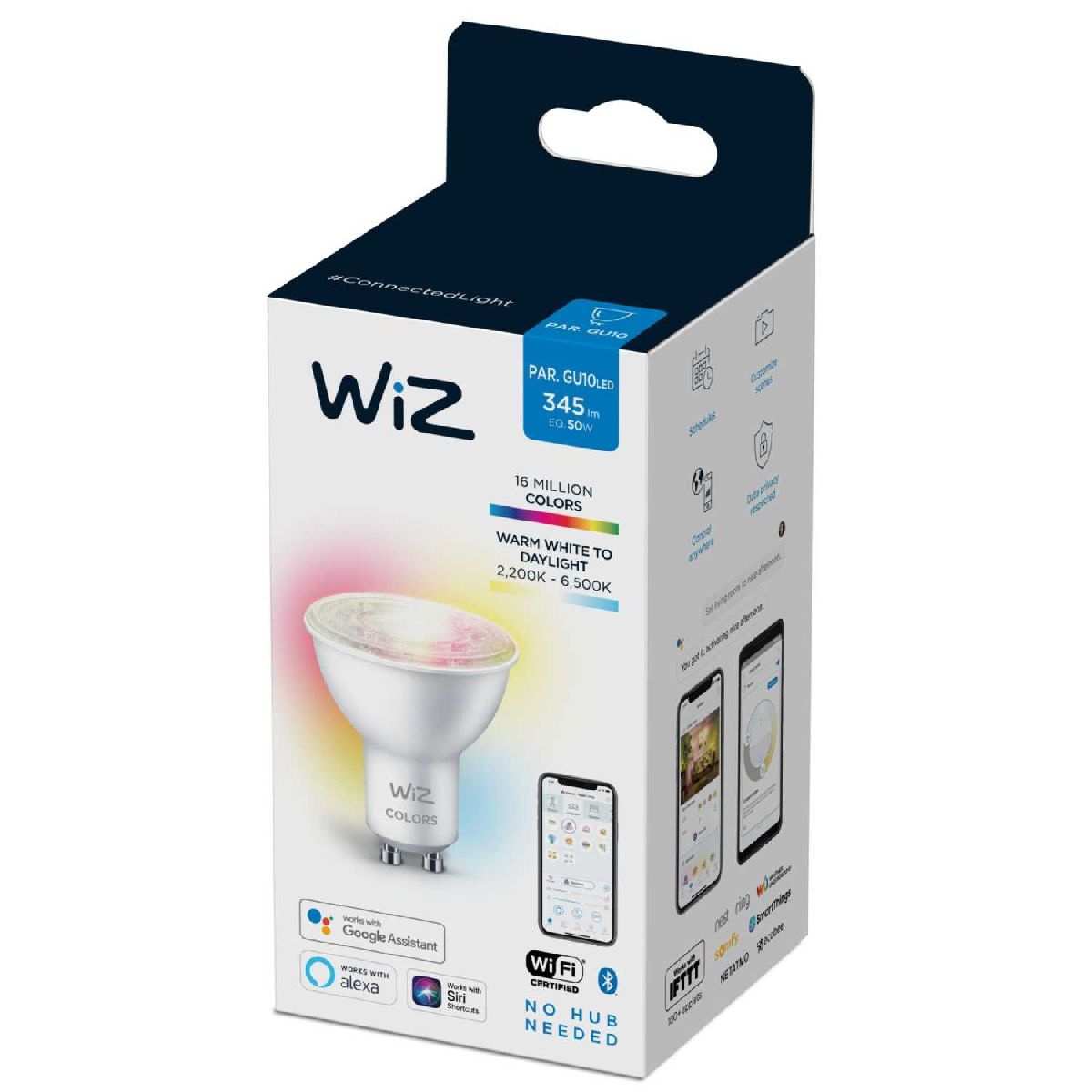 Умная светодиодная лампа Wiz Wi-Fi BLE50WGU10922-65RGB1PF/6 GU10 4,7W 2700K 929002448402 в Санкт-Петербурге