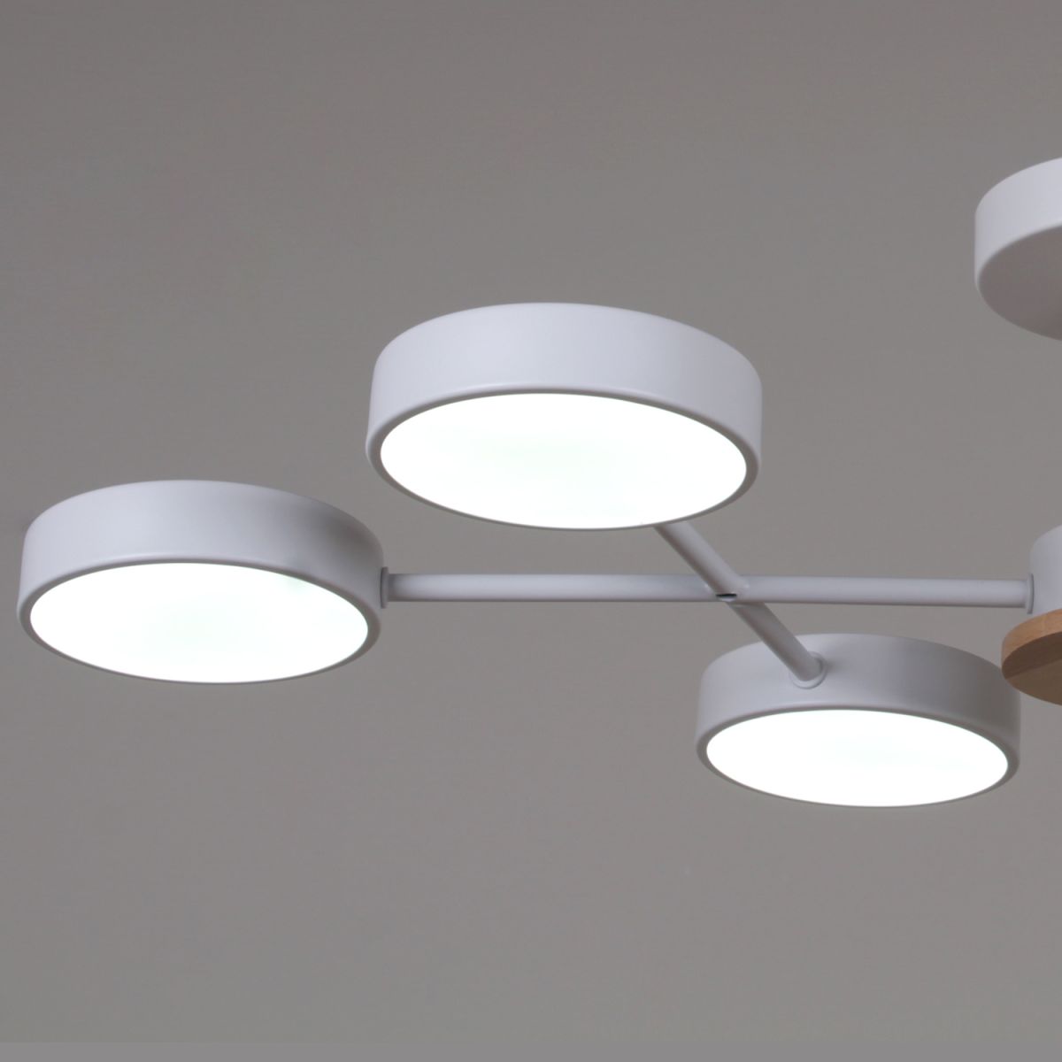 Люстра на штанге Reluce 03335-0.3-06 WH+WOOD в Санкт-Петербурге