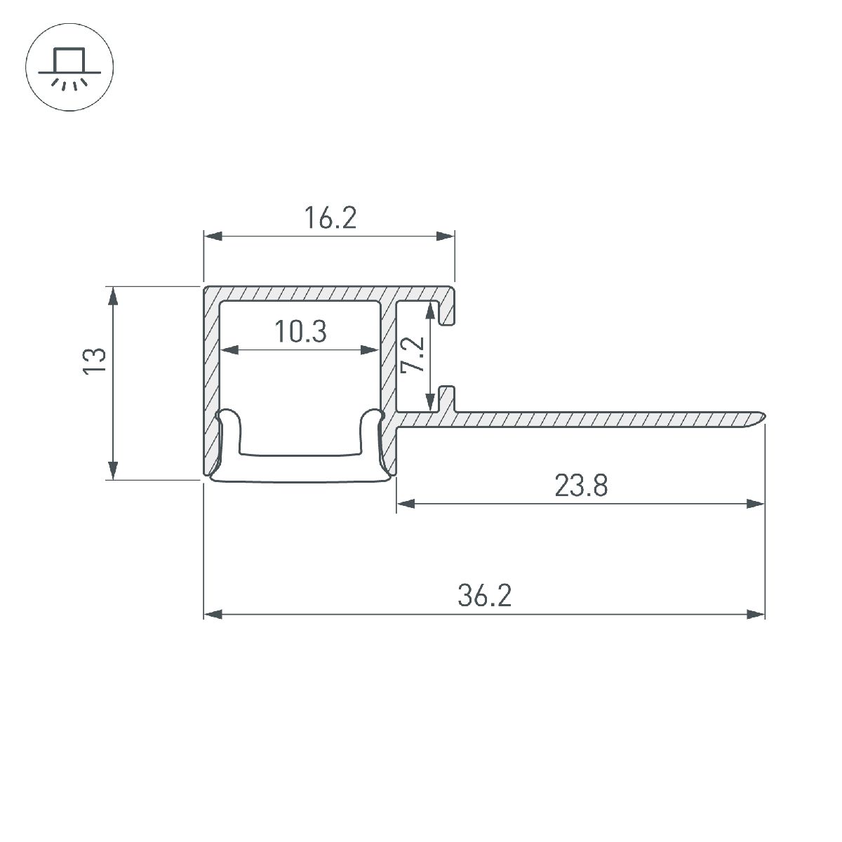 Профиль Arlight FANTOM-W12-EDGE-2000 ANOD 040329 в Санкт-Петербурге