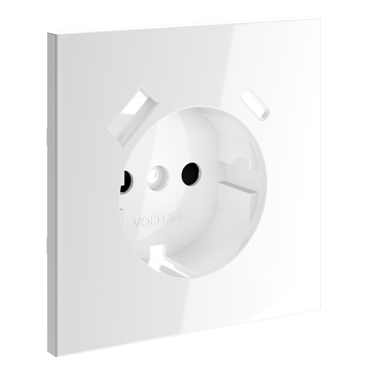 Накладка для розетки с заземлением и защитными шторками, с USB A+C Voltum S70 (белый глянцевый) VLS001001 в #REGION_NAME_DECLINE_PP#