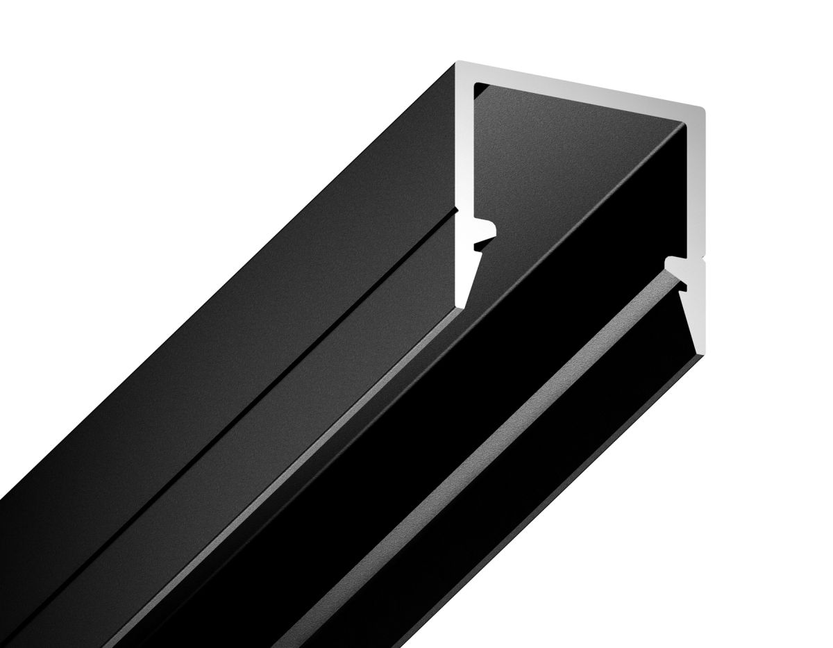 Алюминиевый профиль накладной 10*10 для светодиодной ленты до 8мм Ambrella Light Illumination GP1650BK в #REGION_NAME_DECLINE_PP#