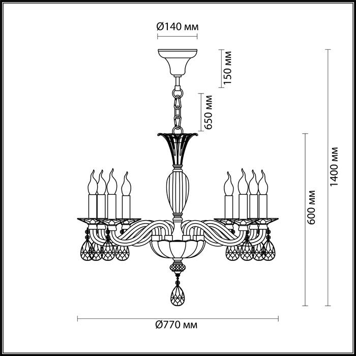 Подвесная люстра Odeon Light Elefi 4600/8 в Санкт-Петербурге