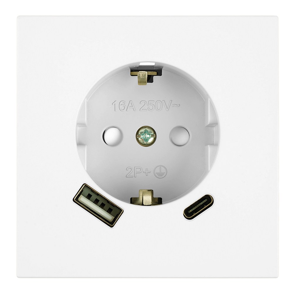 Розетка 1-местная 16А + USB + Type C (механизм) Stekker 250В 20W Мия RST16-3119-01 50438 в #REGION_NAME_DECLINE_PP#