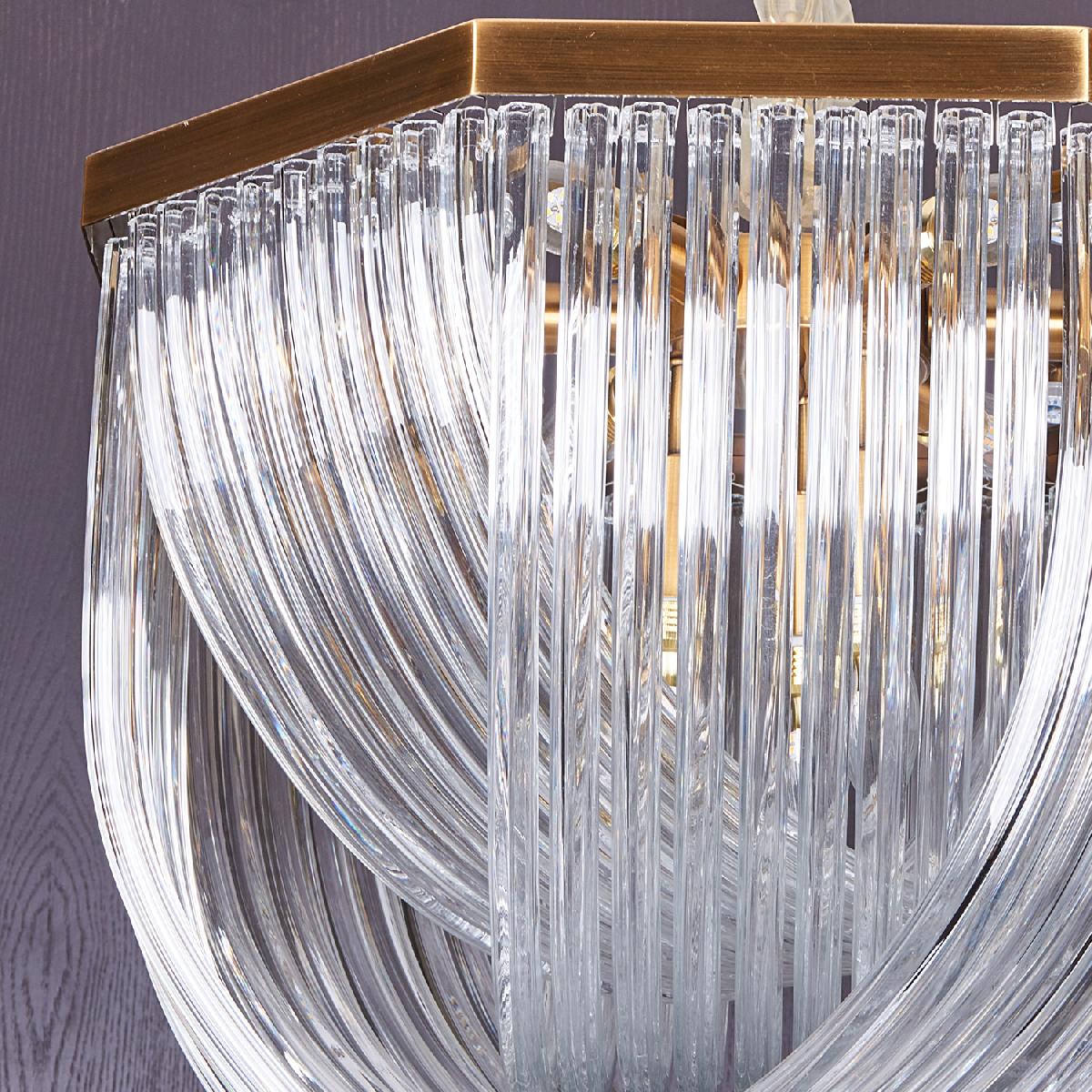Подвесной светильник Delight Collection Murano Glass A001-554 L9 brass/clear УЦ в Санкт-Петербурге