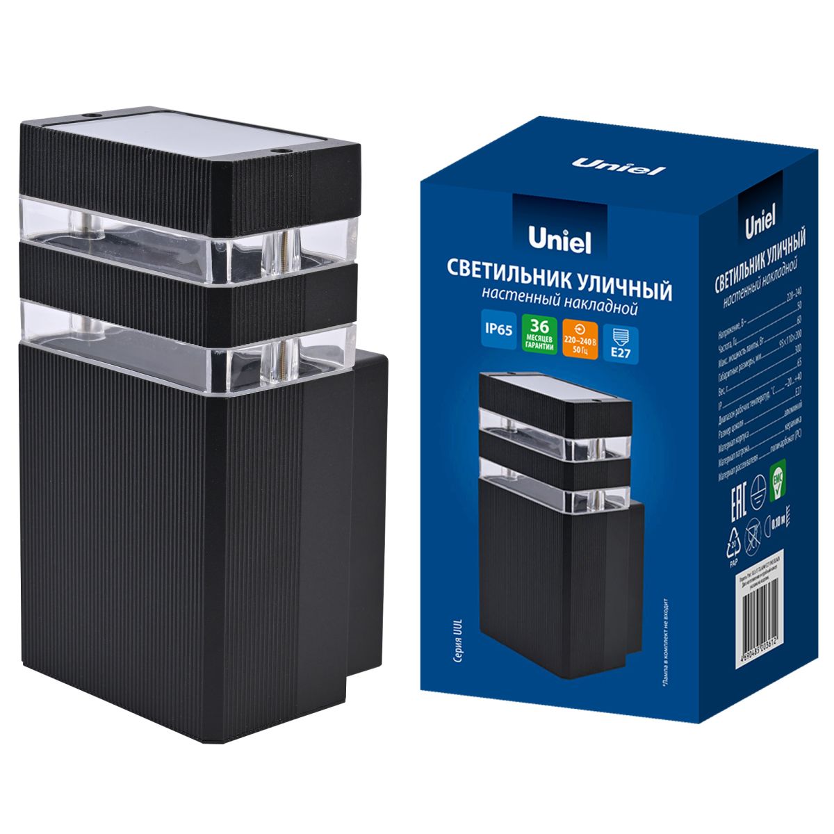 Уличный настенный светильник Uniel UL-00012918 UUL-S17A 60W/E27 IP65 BLACK в #REGION_NAME_DECLINE_PP#