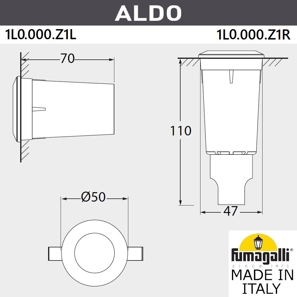 Грунтовый светильник Fumagalli Aldo 1L0.000.000.LXZ1L в Санкт-Петербурге