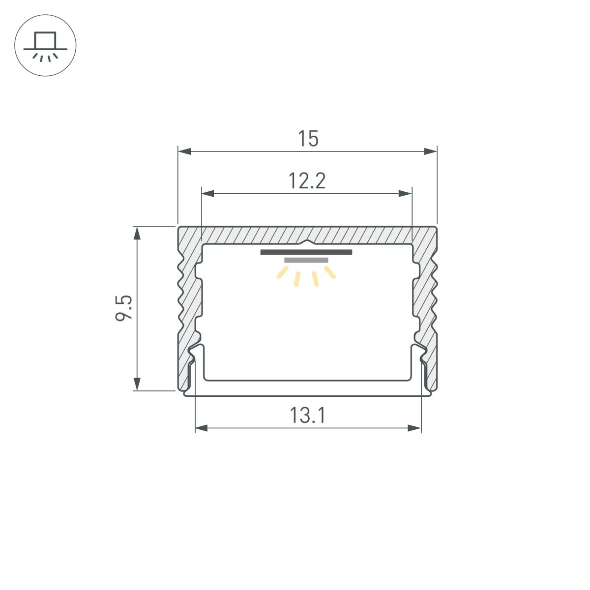 Профиль Arlight SL-SLIM15-H10-3000 ANOD (Алюминий) 065310 в Санкт-Петербурге