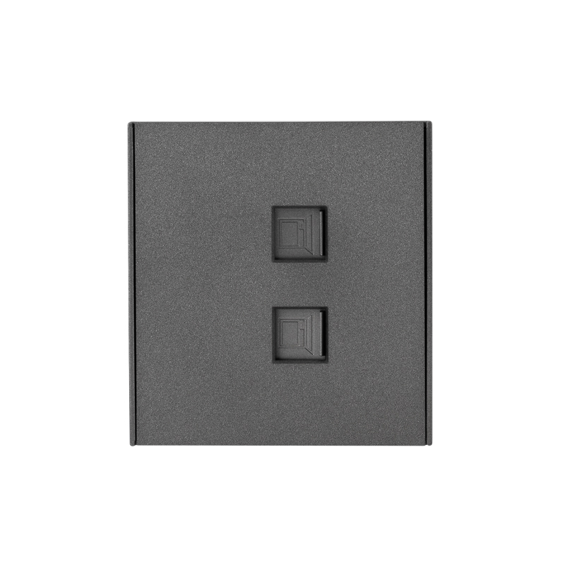 Розетка STRONG компьютерная двойная RJ45+RJ45 кат6 с/у графит KRANZ KR-78-0725-6 в #REGION_NAME_DECLINE_PP#