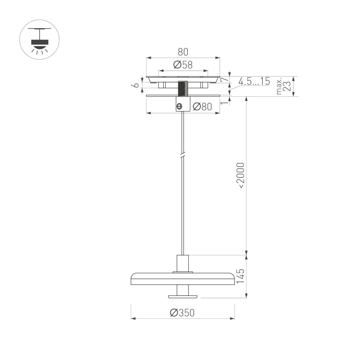 Подвесной светильник Arlight SP-KOTARO-R350-12W Warm3000 (BK-GR, 36 deg, 230V, TRIAC) 057223 в Санкт-Петербурге