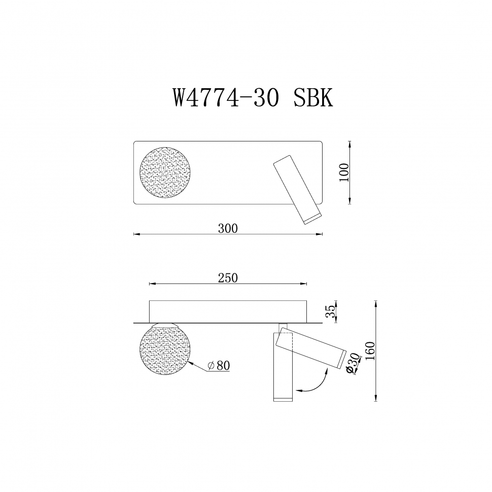 Настенный светильник iLedex Telescope W4774-30 SBK в #REGION_NAME_DECLINE_PP#