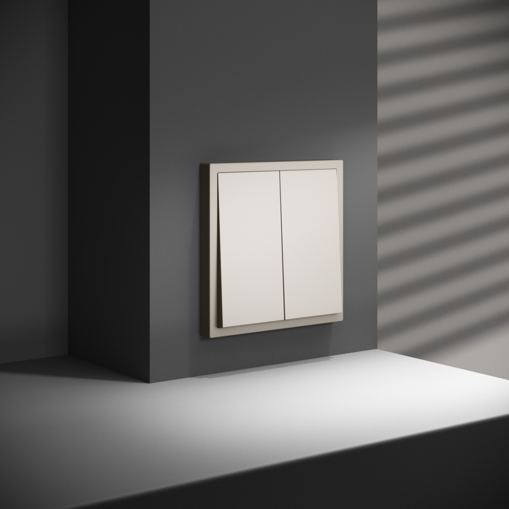 Перекрестный переключатель встраиваемый Voltum S70 двухклавишный 10А, (кашемир) VLS020503 в #REGION_NAME_DECLINE_PP#