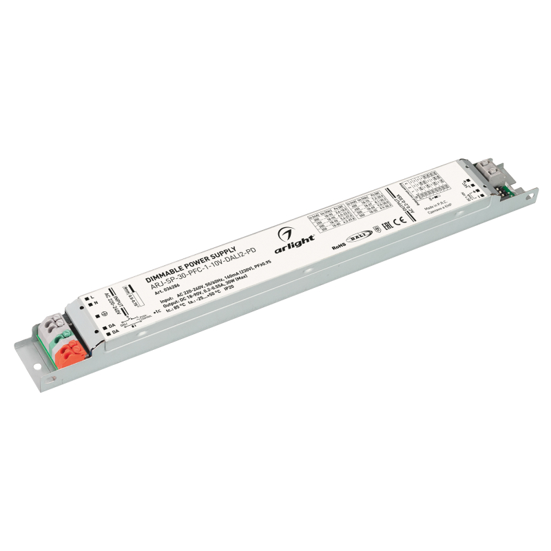 Блок питания Arlight ARJ-SP-30-PFC-1-10V-DALI2-PD (30W, 18-90V, 0.2-0.55A) 036286 в Санкт-Петербурге
