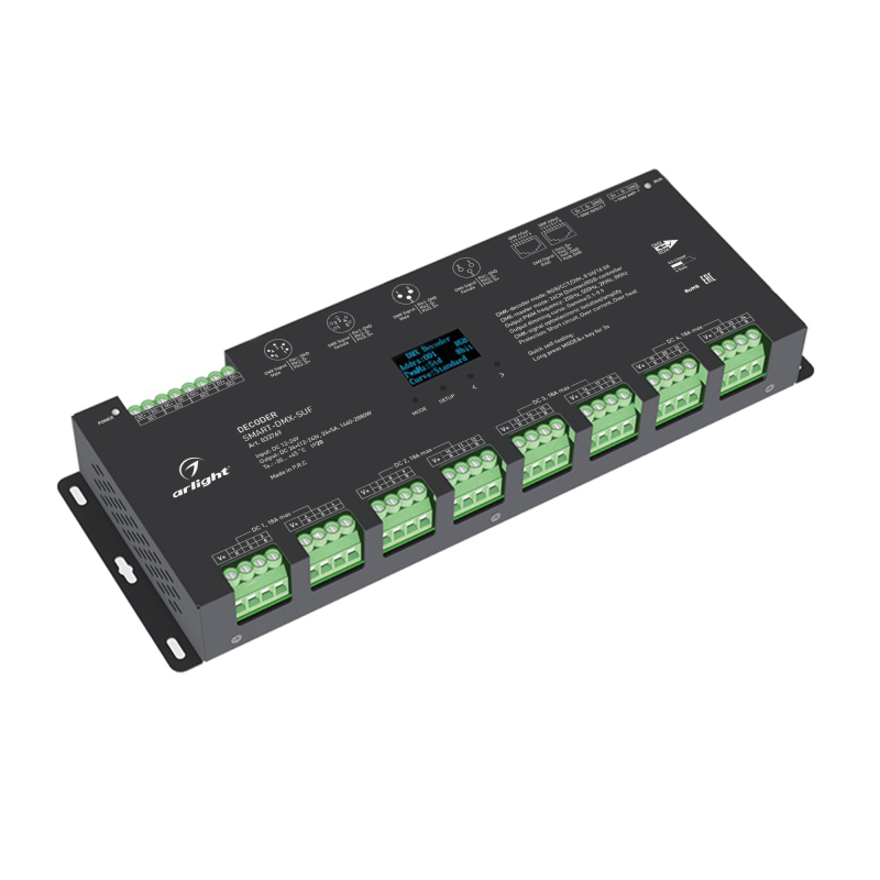 Декодер Arlight Smart-DMX-SUF (12-24V, 24x5A, XLR3, RJ45) 033769 в Санкт-Петербурге