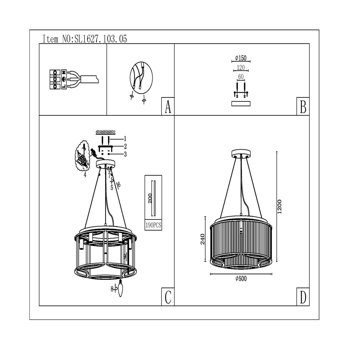 Подвесная люстра ST Luce Velletri SL1627.103.05 в Санкт-Петербурге