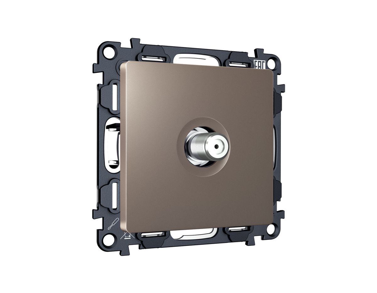 Комплект механизма TV розетки SAT 5-2400MHz 3.5dB Alfa Темная бронза матовый Quant Ambrella Volt MA643050 (AP6430, VM215) в Санкт-Петербурге