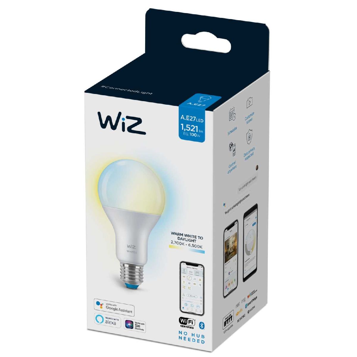 Умная светодиодная лампа Wiz Wi-Fi BLE100WA67E27927-65TW1PF/6 E27 13W 2700/6500K 929002449602 в Санкт-Петербурге