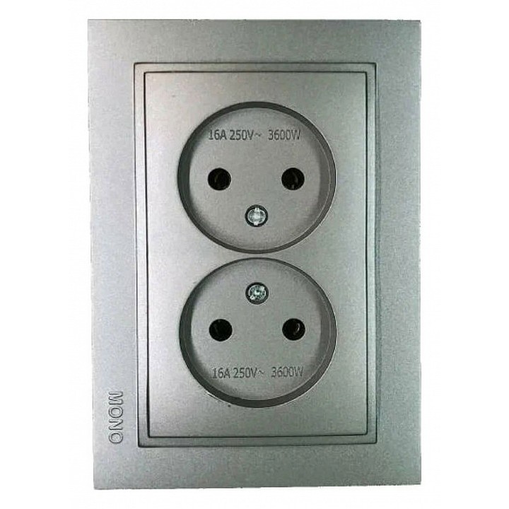 Розетка на 2 поста без заземления Mono Electric Despina 16A 250В антрацит 102-242405-121 в Санкт-Петербурге