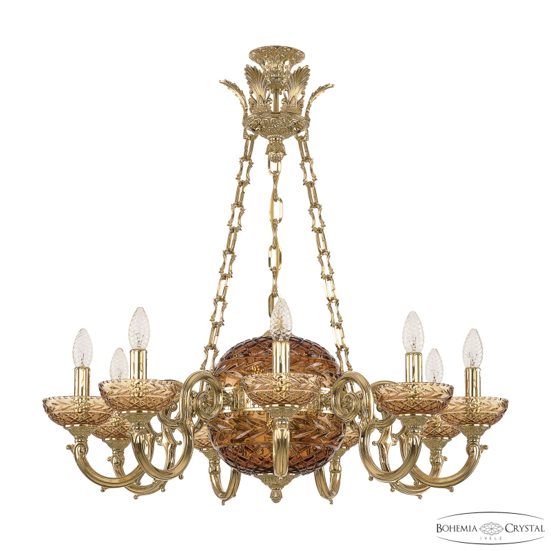 Подвесная люстра Bohemia Ivele Crystal Verona 72003P/9/210 G P Amber/M-1F Y8 в Санкт-Петербурге